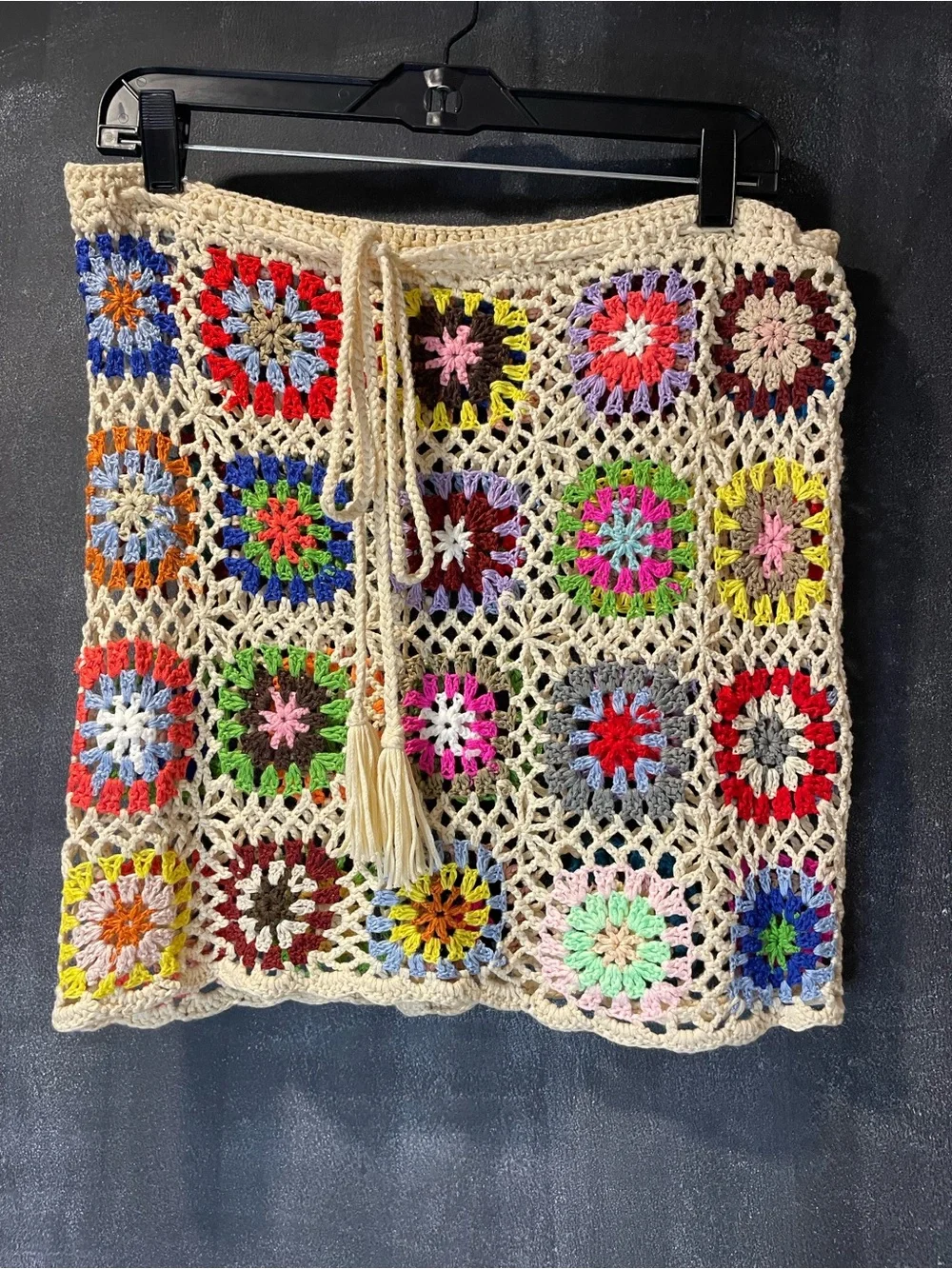 Cupshe Crochet Granny Square Cover Up Set Boho Beach Skirt Top Large - Picture 2 of 9